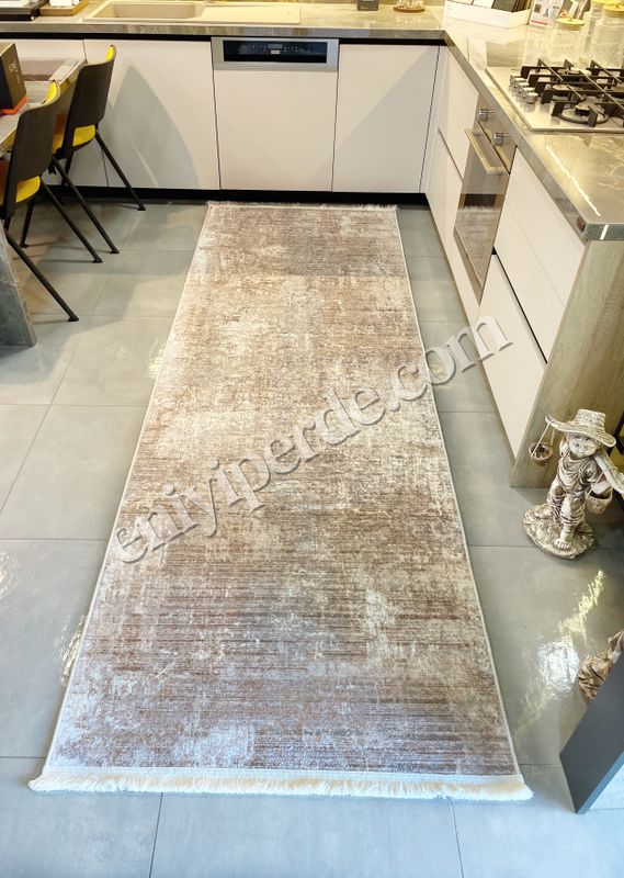 (bej) Yüksek Kalite - Kaymaz Taban Saçaklı Koridor Mutfak Salon Kesme Yolluk Halı Fiyatları, Özellikleri ve Yorumları - 2
