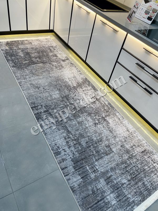 (gri) Yüksek Kalite - Kaymaz Taban Saçaklı Koridor Mutfak Salon Kesme Yolluk Halı Fiyatları, Özellikleri ve Yorumları - 4