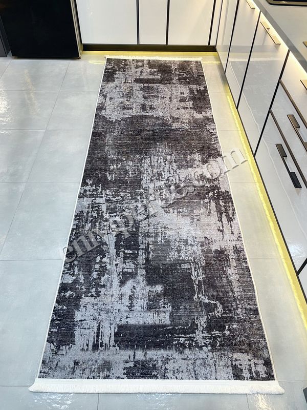 (antrasit) Yüksek Kalite - Kaymaz Taban Saçaklı Koridor Mutfak Salon Kesme Yolluk Halı Fiyatları, Özellikleri ve Yorumları - 2