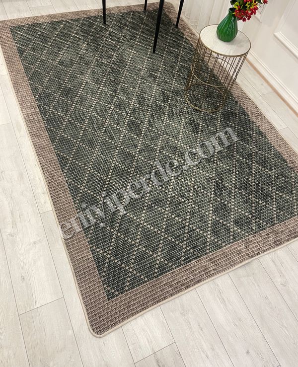 (yesil) YEŞİL-KAHVERENGİ  Jüt  Sisal Görünüm Bordürlü Kaymaz Taban Yolluk Halı Fiyatları, Özellikleri ve Yorumları - 3
