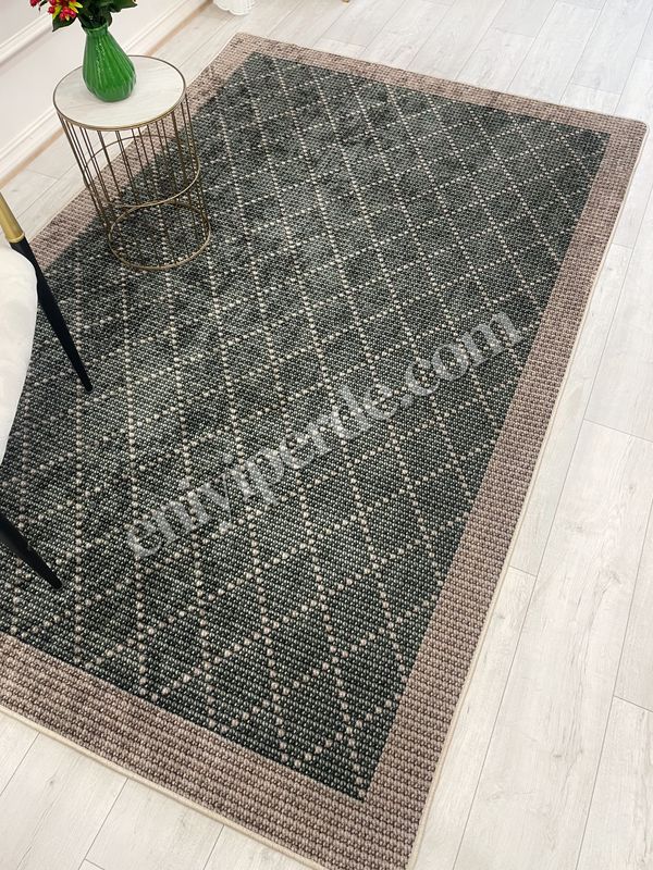 (yesil) YEŞİL-KAHVERENGİ  Jüt  Sisal Görünüm Bordürlü Kaymaz Taban Yolluk Halı Fiyatları, Özellikleri ve Yorumları - 4