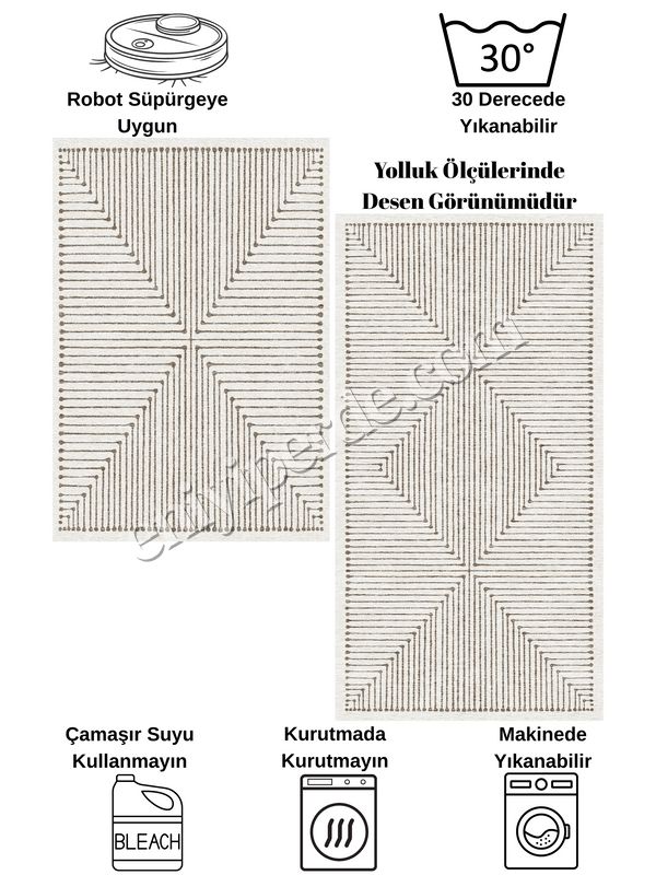 (bej) Bej Renk Şönil Görünümlü Tasarım Yolluk Halı Mutfak Halısı Fiyatları, Özellikleri ve Yorumları - 7