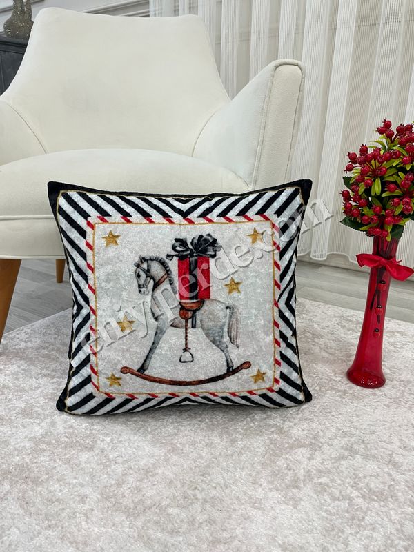 (gri) Açık Gri Renk At Desenli Kırlent Kılıfı 45x45 Fiyatları, Özellikleri ve Yorumları - 3