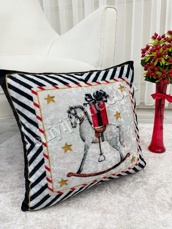 (gri) Açık Gri Renk At Desenli Kırlent Kılıfı 45x45 Fiyatları, Özellikleri ve Yorumları - 4