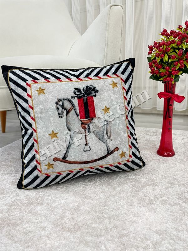(gri) Açık Gri Renk At Desenli Kırlent Kılıfı 45x45 Fiyatları, Özellikleri ve Yorumları - 5
