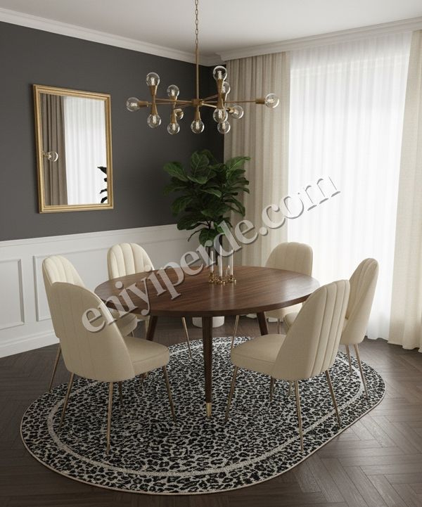 (bej-oval) Leopar Desenli Oval Lateks Deri Halı Fiyatları, Özellikleri ve Yorumları - 1