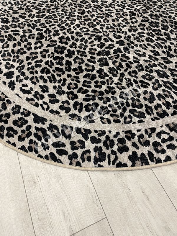 (bej-oval) Leopar Desenli Oval Lateks Deri Halı Fiyatları, Özellikleri ve Yorumları - 6