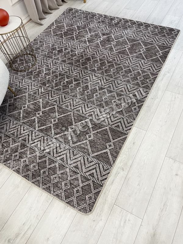 (kahverengi) Kahverengi İskandinav Tarzı Kilim Desenli Yolluk Lateks Halı Fiyatları, Özellikleri ve Yorumları - 3