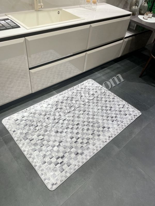 (gri) Gri Renk Mackenzie Stili Damalı Lateks Taban Yolluk Halı Fiyatları, Özellikleri ve Yorumları - 3