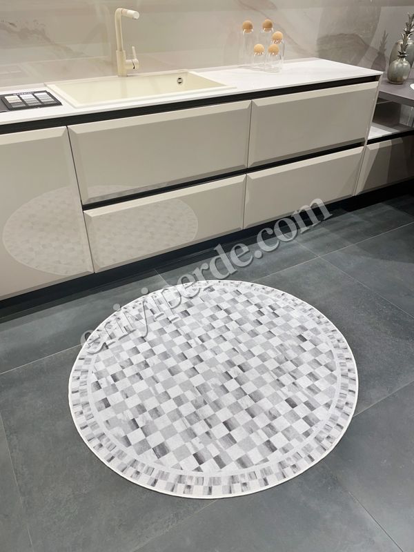 (griyuvarlak) Gri Renk Mackenzie Stili Damalı Lateks Taban Mutfak Halı Fiyatları, Özellikleri ve Yorumları - 5