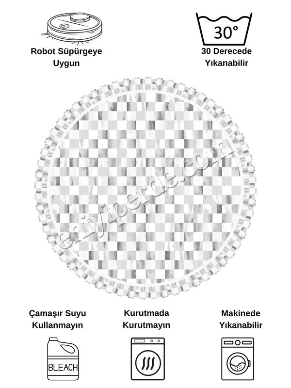 (griyuvarlak) Gri Renk Mackenzie Stili Damalı Lateks Taban Mutfak Halı Fiyatları, Özellikleri ve Yorumları - 8