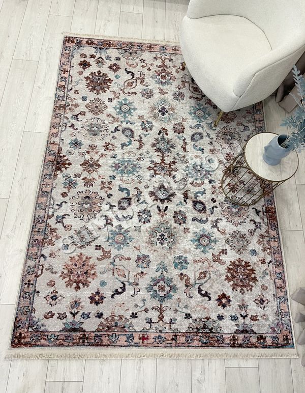 (bej) BEJ Renk Geleneksel Motifli SAÇAKLI Klasik Kaymaz Taban Halı Fiyatları, Özellikleri ve Yorumları - 2