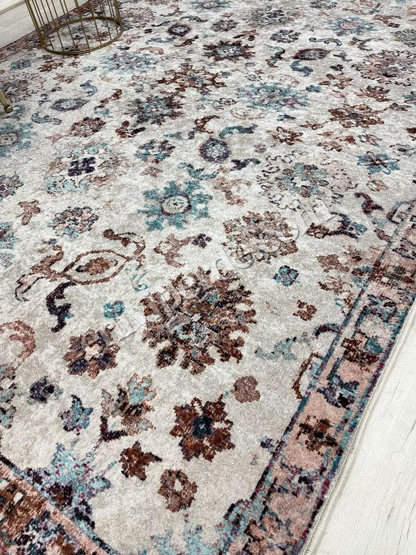 (bej) BEJ Renk Geleneksel Motifli SAÇAKLI Klasik Kaymaz Taban Halı Fiyatları, Özellikleri ve Yorumları - 3