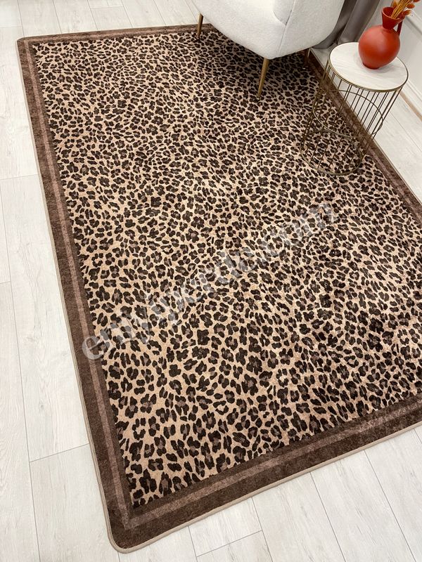 (kahve-koseli) Leopar Desenli Lateks Deri Taban Halı Fiyatları, Özellikleri ve Yorumları - 4