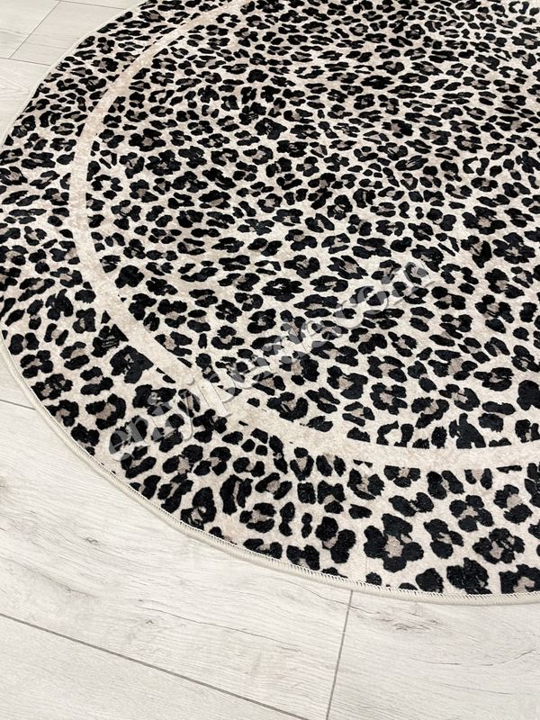(bej) Leopar Desenli Yuvarlak Lateks Deri Halı Fiyatları, Özellikleri ve Yorumları - 4