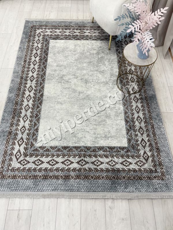 (kahve-gri) GRİ-KAHVE Jüt Sisal Görünümlü Lateks Taban Halı Fiyatları, Özellikleri ve Yorumları - 3