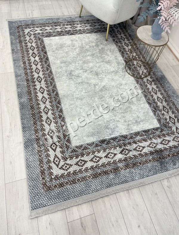 (kahve-gri) GRİ-KAHVE Jüt Sisal Görünümlü Lateks Taban Halı Fiyatları, Özellikleri ve Yorumları - 5