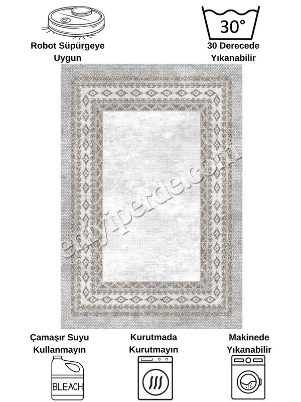 (kahve-gri) GRİ-KAHVE Jüt Sisal Görünümlü Lateks Taban Halı Fiyatları, Özellikleri ve Yorumları - 7
