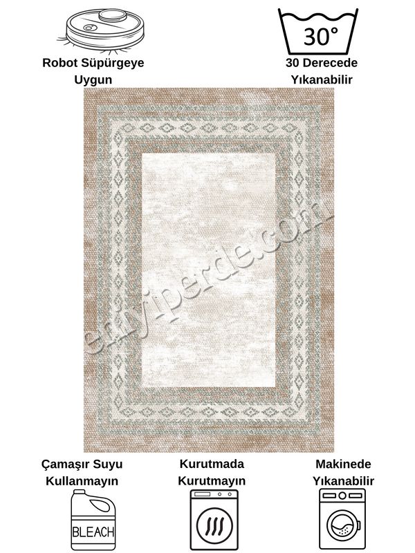 (kiremit) BEJ-KİREMİT Jüt Sisal Görünümlü Lateks Taban Halı Fiyatları, Özellikleri ve Yorumları - 6