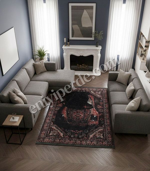 (kirmizi) Vintage Araba Desenli Lateks Taban Halı Fiyatları, Özellikleri ve Yorumları - 3