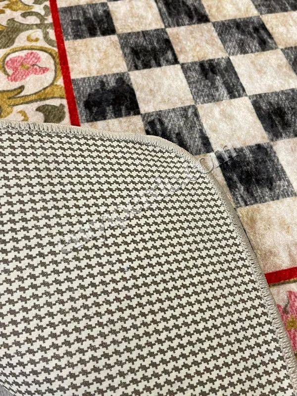 (kirmizi) Kırmızı Renk- Mackenzie Stili Damalı Mutfak Antre Yolluk Halı Fiyatları, Özellikleri ve Yorumları - 7