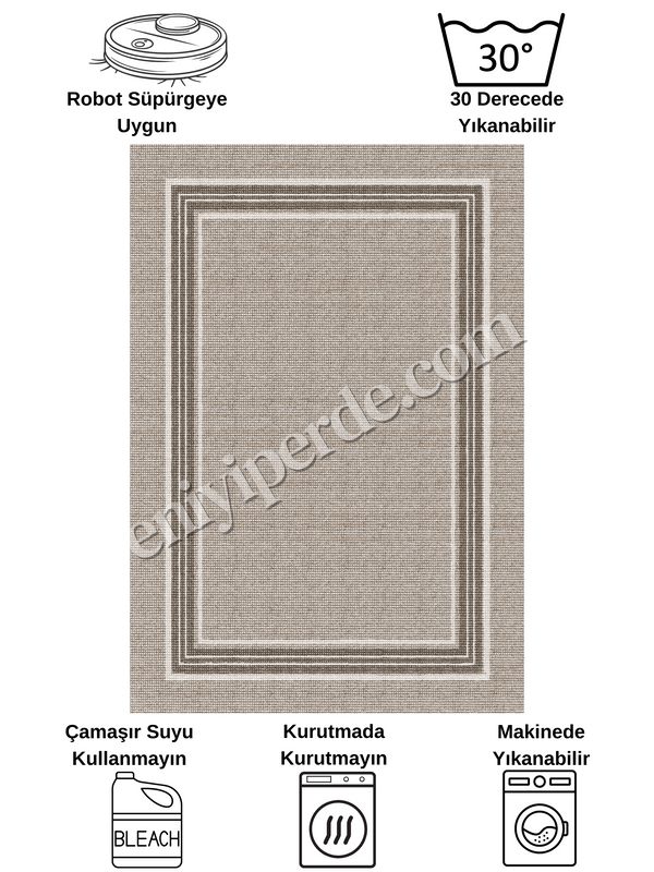 (kahverengi) Sisal Hasır Görünümlü Lateks Taban Yolluk Antre Halı Fiyatları, Özellikleri ve Yorumları - 6