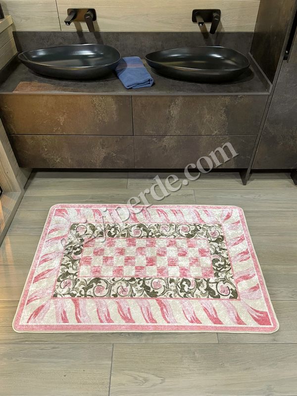 (pembe) Çiçek Desen Pembe Renk -  Banyo Papası (60 x 100) Fiyatları, Özellikleri ve Yorumları - 2