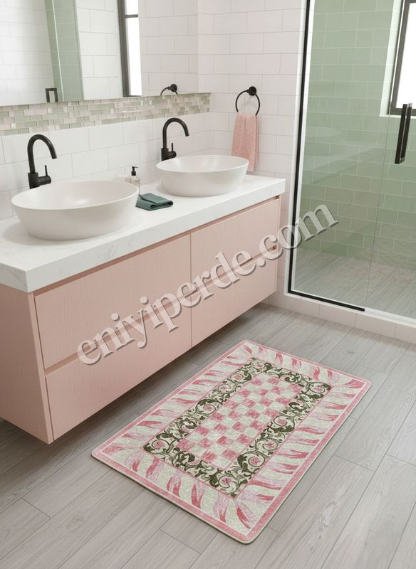 (pembe) Çiçek Desen Pembe Renk -  Banyo Papası (60 x 100) Fiyatları, Özellikleri ve Yorumları - 4