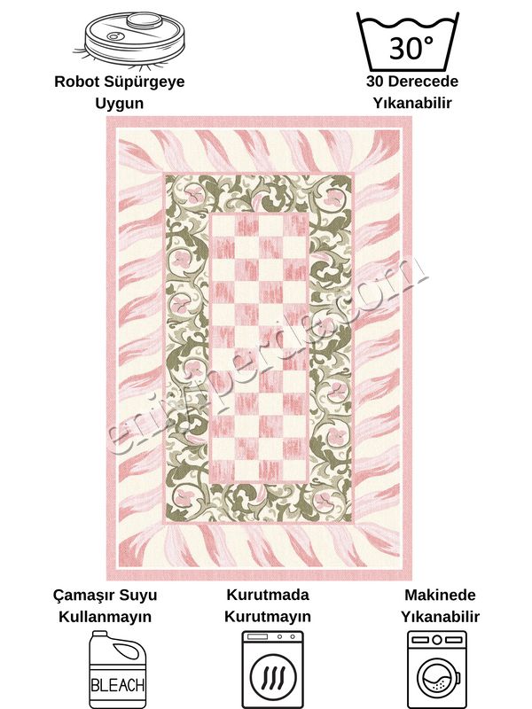 (pembe) Çiçek Desen Pembe Renk -  Banyo Papası (60 x 100) Fiyatları, Özellikleri ve Yorumları - 6