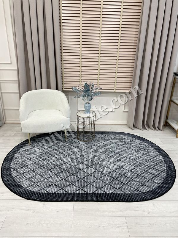 (gri-oval) GRİ Jüt Sisal Görünüm Bordürlü Kaymaz Taban Yolluk Halı Fiyatları, Özellikleri ve Yorumları - 2