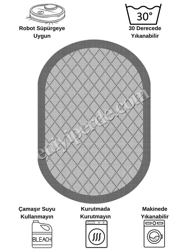 (gri-oval) GRİ Jüt Sisal Görünüm Bordürlü Kaymaz Taban Yolluk Halı Fiyatları, Özellikleri ve Yorumları - 6
