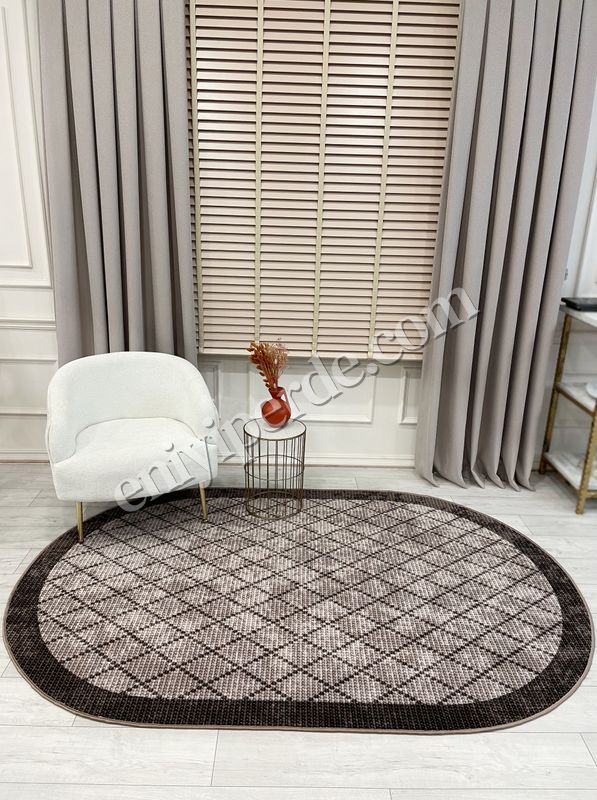 (kahverengi-1) BEJ-KAHVERENGİ Jüt Sisal Görünüm Bordürlü Kaymaz Taban Yolluk Halı Fiyatları, Özellikleri ve Yorumları - 2