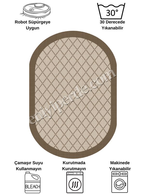(kahverengi-1) BEJ-KAHVERENGİ Jüt Sisal Görünüm Bordürlü Kaymaz Taban Yolluk Halı Fiyatları, Özellikleri ve Yorumları - 7