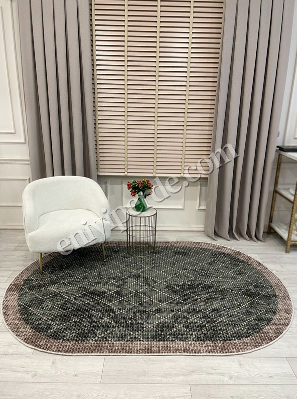 (yesil-bakir) YEŞİL-KAHVERENGİ Jüt Sisal Görünüm Bordürlü Kaymaz Taban Yolluk Halı Fiyatları, Özellikleri ve Yorumları - 2