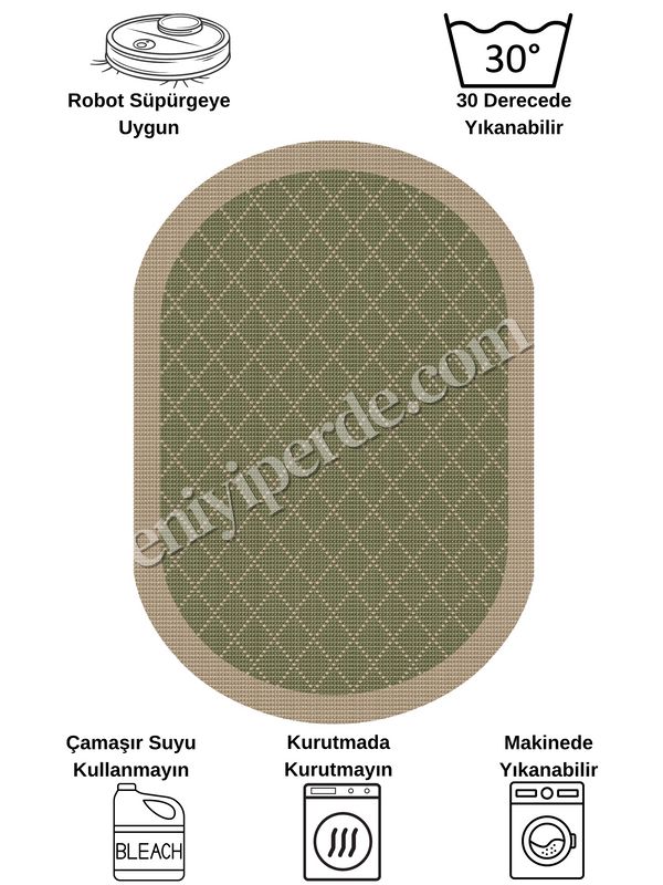 (yesil-bakir) YEŞİL-KAHVERENGİ Jüt Sisal Görünüm Bordürlü Kaymaz Taban Yolluk Halı Fiyatları, Özellikleri ve Yorumları - 6