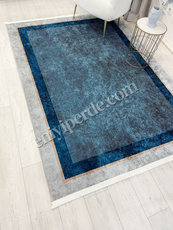 (lacivert) Hasır Görünümlü Bordürlü Lateks Taban Halı Fiyatları, Özellikleri ve Yorumları - 4