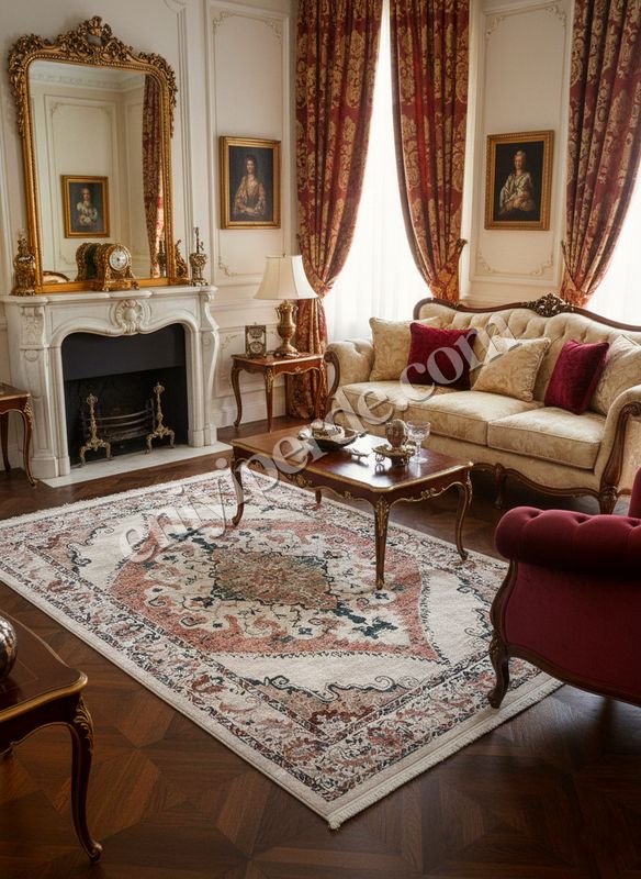 (kahverengi) Göbekli Damask Desenli Lateks Taban Salon Halısı Fiyatları, Özellikleri ve Yorumları - 2