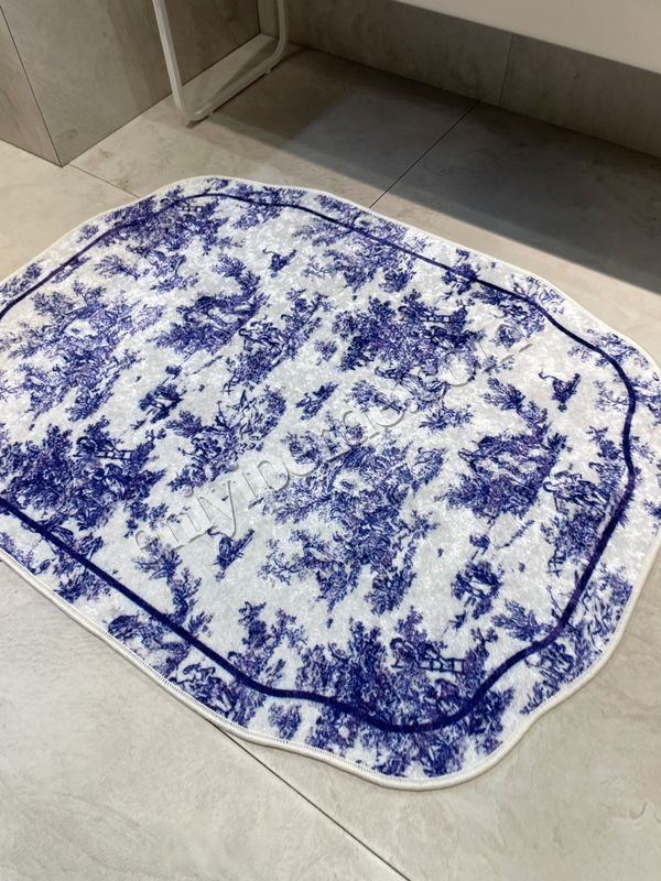 (mavi) Toile de Jouy Temalı Lateks Taban Banyo Paspası (45X55) Fiyatları, Özellikleri ve Yorumları - 5