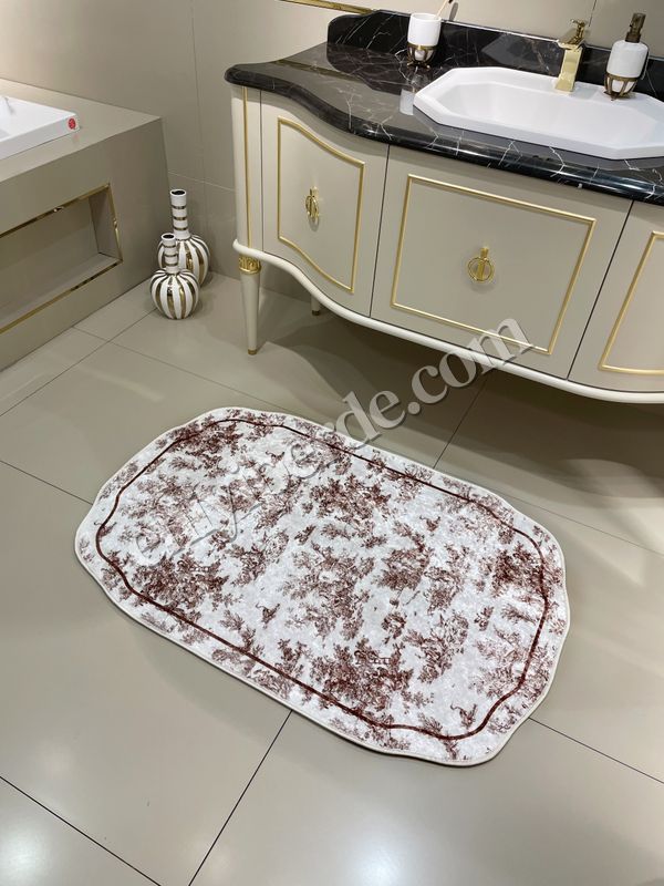 (kahverengi) Toile de Jouy Temalı Tekli Lateks Taban Banyo Paspası (45X55) Fiyatları, Özellikleri ve Yorumları - 2