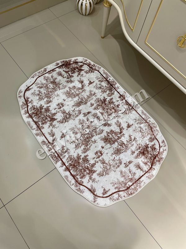 (kahverengi) Toile de Jouy Temalı Tekli Lateks Taban Banyo Paspası (45X55) Fiyatları, Özellikleri ve Yorumları - 4