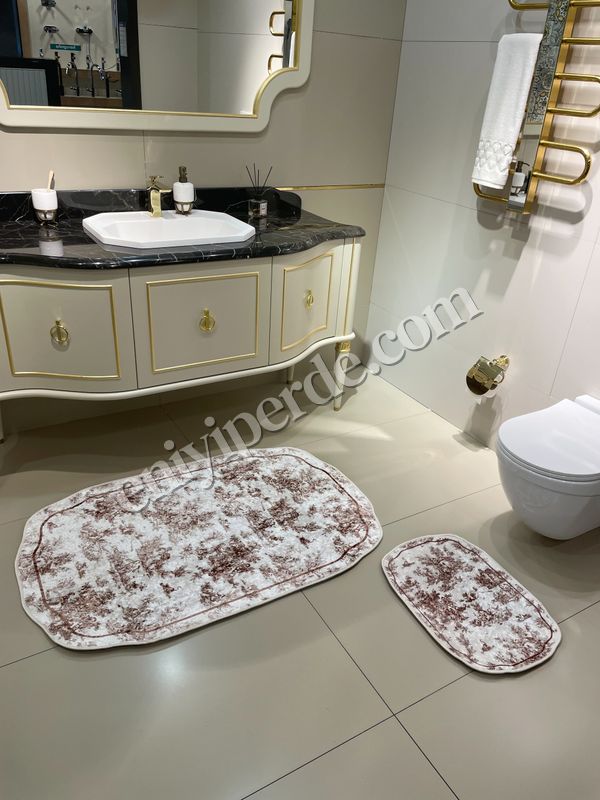 (kahverengi) Toile de Jouy Temalı Tekli Lateks Taban Banyo Paspası (45X55) Fiyatları, Özellikleri ve Yorumları - 5