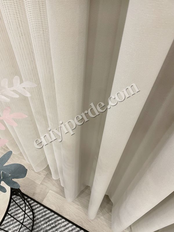 (ekru) EKRU Renk 1/3 SIK PİLE Petek Dokuma Yumuşak Yapılı Panama Fon Perde Fiyatları, Özellikleri ve Yorumları - 2