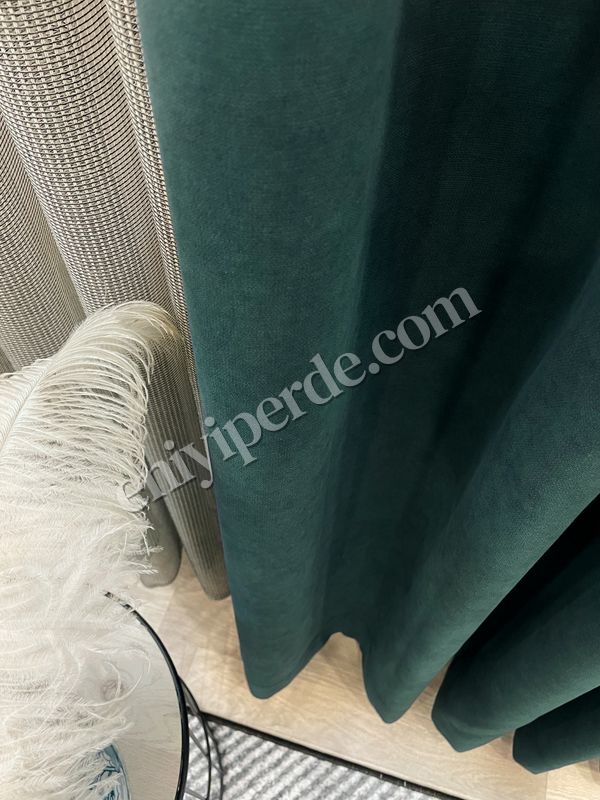 (zumrut-yesili) KOYU YEŞİL Renk 1/3 SIK PİLE Petek Dokuma Yumuşak Yapılı Panama Fon Perde Fiyatları, Özellikleri ve Yorumları - 2