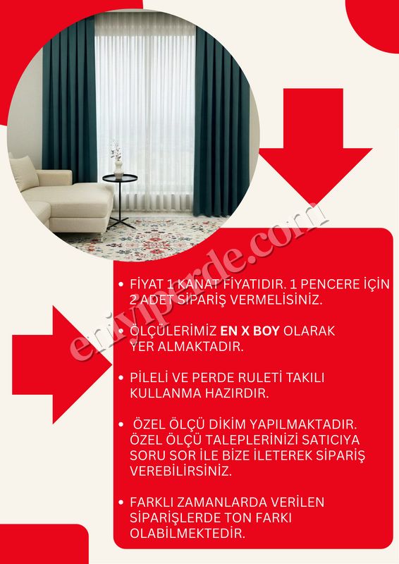 (zumrut-yesili) KOYU YEŞİL Renk 1/3 SIK PİLE Petek Dokuma Yumuşak Yapılı Panama Fon Perde Fiyatları, Özellikleri ve Yorumları - 7