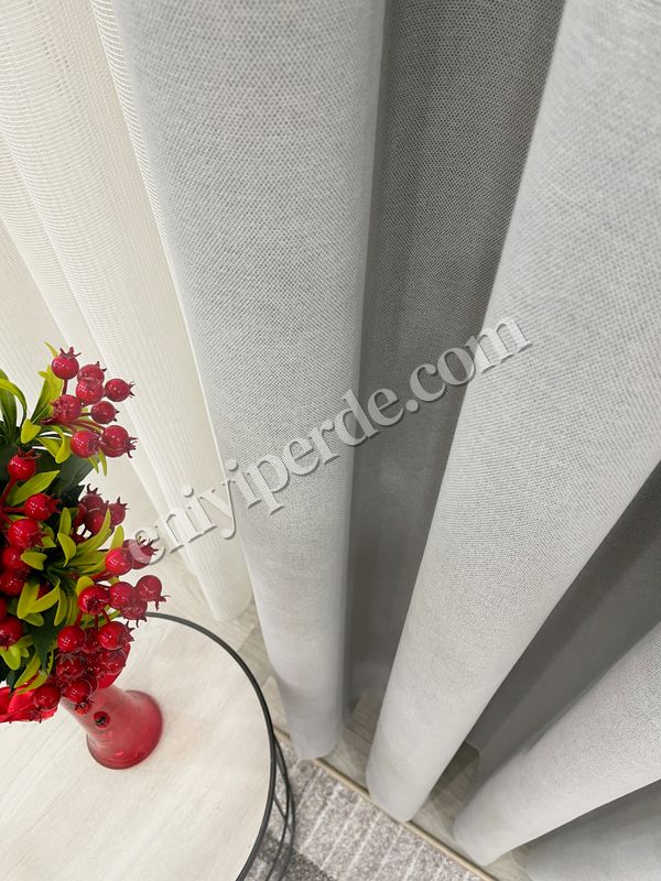 (acik-gri) AÇIK GRİ Renk 1/3 SIK PİLE Petek Dokuma Yumuşak Yapılı Panama Fon Perde Fiyatları, Özellikleri ve Yorumları - 2