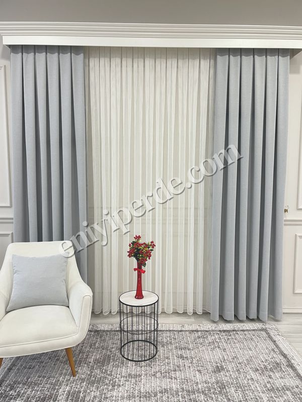 (acik-gri) AÇIK GRİ Renk 1/3 SIK PİLE Petek Dokuma Yumuşak Yapılı Panama Fon Perde Fiyatları, Özellikleri ve Yorumları - 5