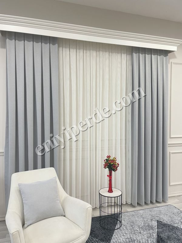 (acik-gri) AÇIK GRİ Renk 1/3 SIK PİLE Petek Dokuma Yumuşak Yapılı Panama Fon Perde Fiyatları, Özellikleri ve Yorumları - 6