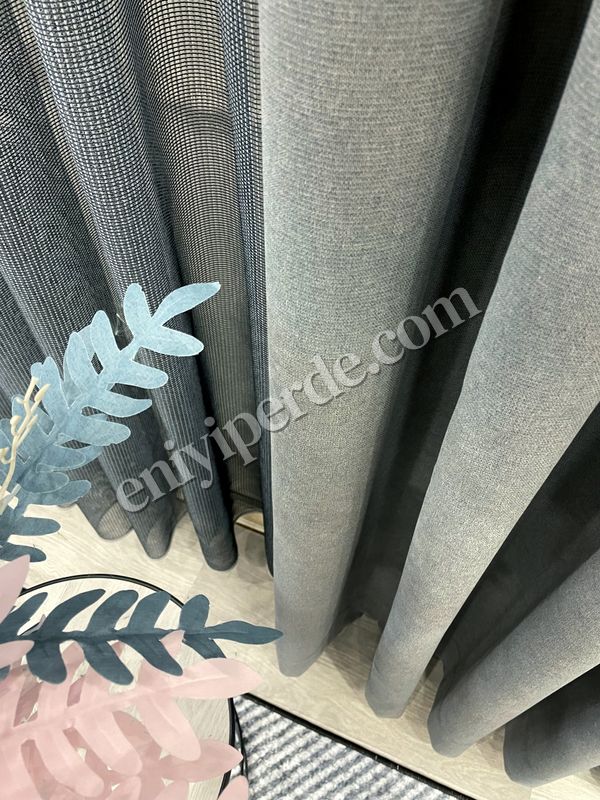 (gri) GRİ Renk 1/3 SIK PİLE Petek Dokuma Yumuşak Yapılı Panama Fon Perde Fiyatları, Özellikleri ve Yorumları - 2