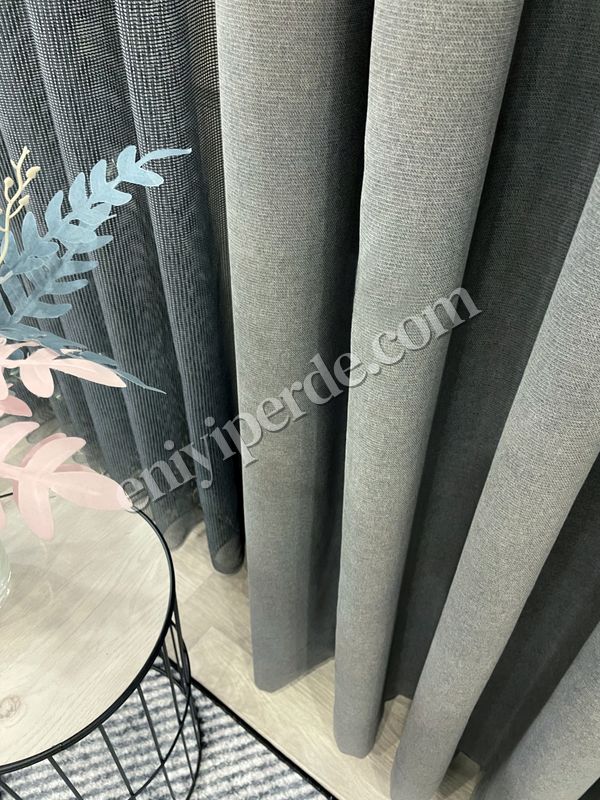 (gri) GRİ Renk 1/3 SIK PİLE Petek Dokuma Yumuşak Yapılı Panama Fon Perde Fiyatları, Özellikleri ve Yorumları - 4
