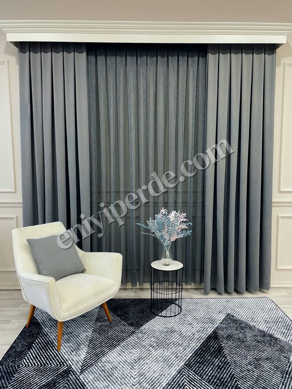 (gri) GRİ Renk 1/3 SIK PİLE Petek Dokuma Yumuşak Yapılı Panama Fon Perde Fiyatları, Özellikleri ve Yorumları - 5